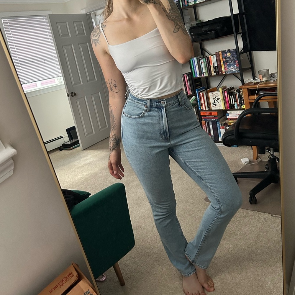 Abercrombie curve love straight leg 90s jeans